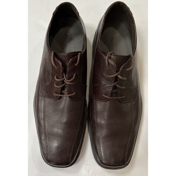 Mens Rockport Brown Dress Shoe 503002 Sz12 Square Toe - Picture 4 of 8